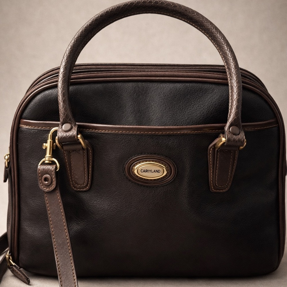 Caryl and Dark Brown Leather Crossbody Bag